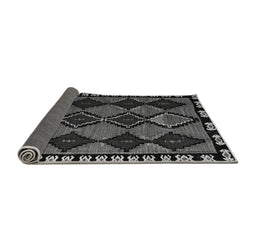 Sideview of Abstract Gray Modern Rug, abs4990gry