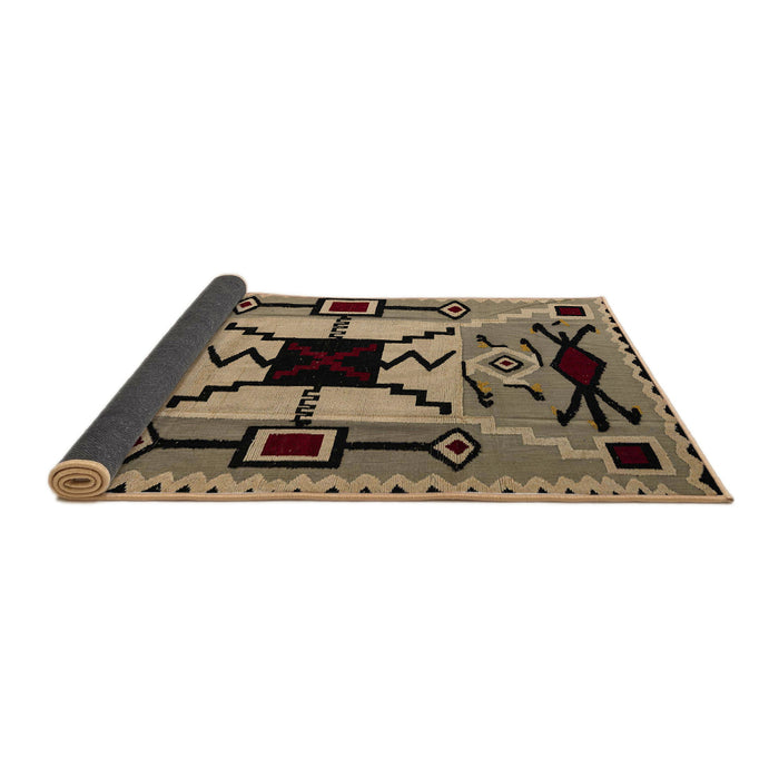 Sideview of Abstract Bakers Brown Modern Rug, abs4991