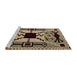 Sideview of Machine Washable Abstract Bakers Brown Rug, wshabs4991