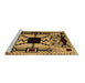 Sideview of Machine Washable Abstract Brown Modern Rug, wshabs4991brn