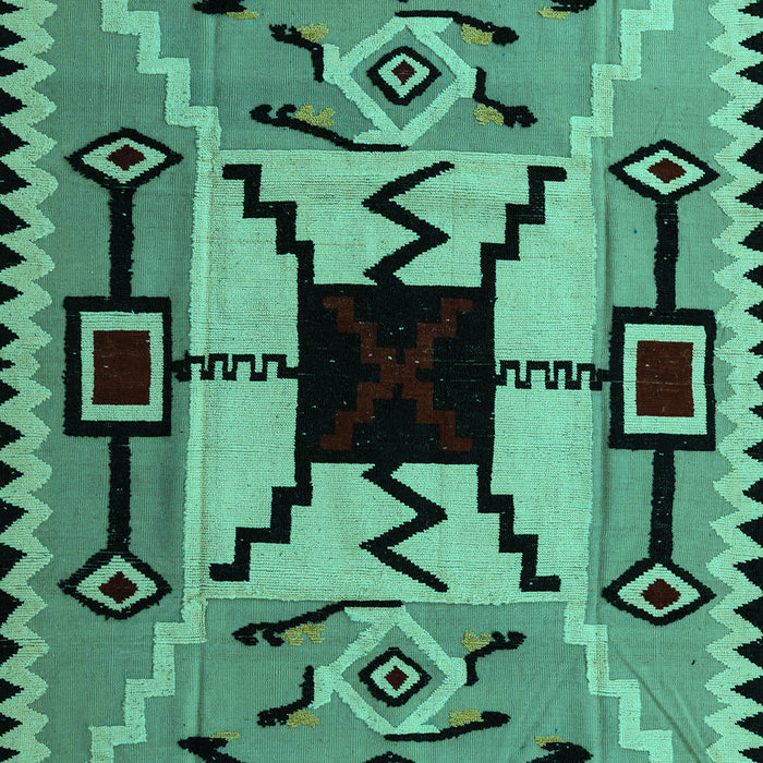 Machine Washable Abstract Turquoise Modern Area Rugs, wshabs4991turq