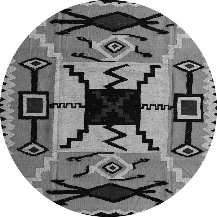 Round Machine Washable Abstract Gray Modern Rug, wshabs4991gry