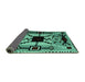 Sideview of Abstract Turquoise Modern Rug, abs4991turq