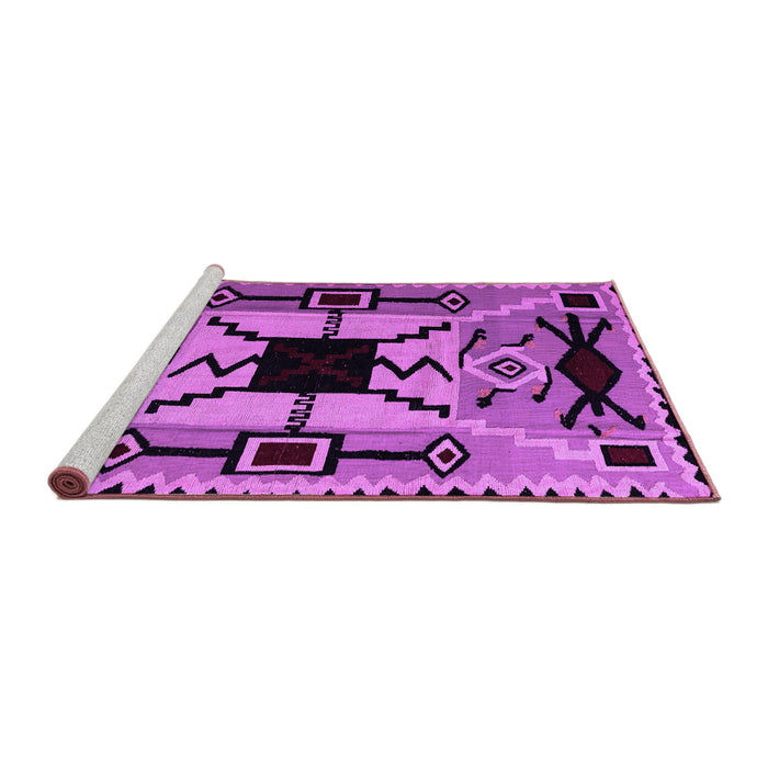 Sideview of Machine Washable Abstract Purple Modern Area Rugs, wshabs4991pur