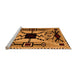 Sideview of Machine Washable Abstract Orange Modern Area Rugs, wshabs4991org