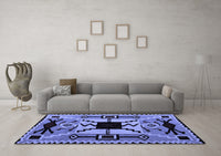 Machine Washable Abstract Blue Modern Rug, wshabs4991blu