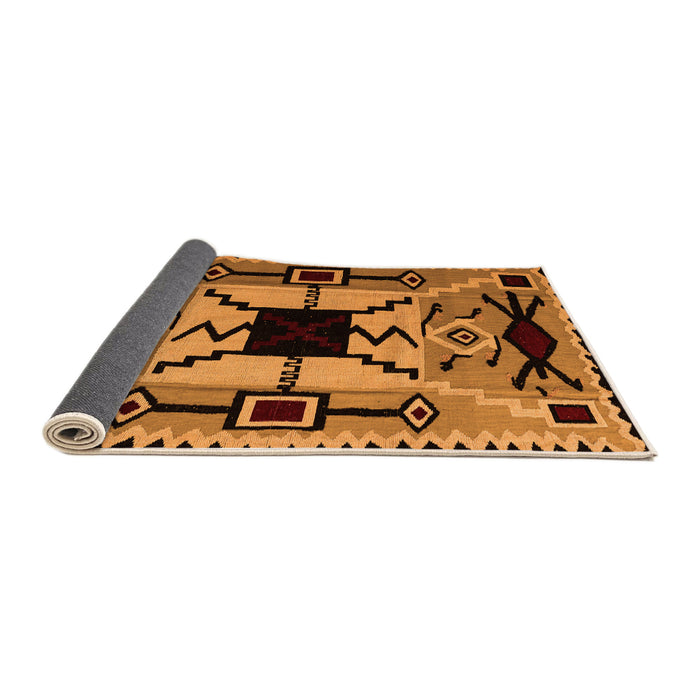 Sideview of Abstract Orange Modern Rug, abs4991org