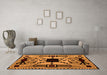 Machine Washable Abstract Orange Modern Area Rugs in a Living Room, wshabs4991org