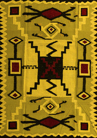 Abstract Yellow Modern Rug, abs4991yw