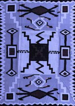 Abstract Blue Modern Rug, abs4991blu