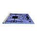 Sideview of Machine Washable Abstract Blue Modern Rug, wshabs4991blu