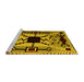 Sideview of Machine Washable Abstract Yellow Modern Rug, wshabs4991yw