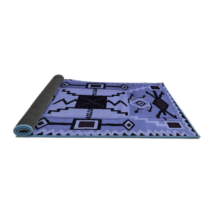 Sideview of Abstract Blue Modern Rug, abs4991blu