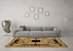 Machine Washable Abstract Brown Modern Rug in a Living Room,, wshabs4991brn