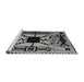 Sideview of Machine Washable Abstract Gray Modern Rug, wshabs4991gry