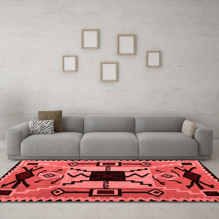 Modern Red Washable Rugs