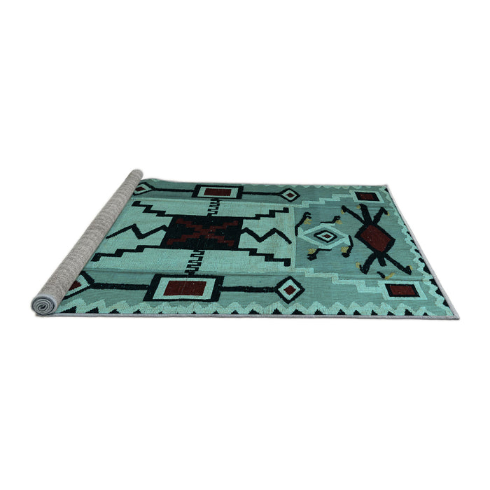Sideview of Machine Washable Abstract Light Blue Modern Rug, wshabs4991lblu