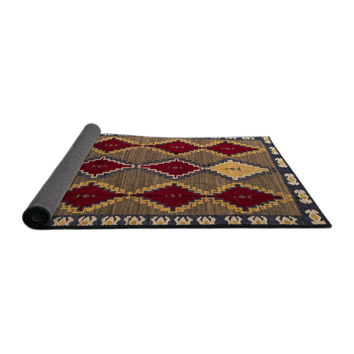 Sideview of Abstract Red Modern Rug, abs4992