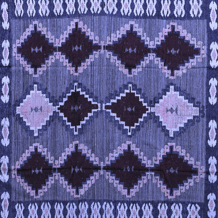 Square Abstract Blue Modern Rug, abs4992blu