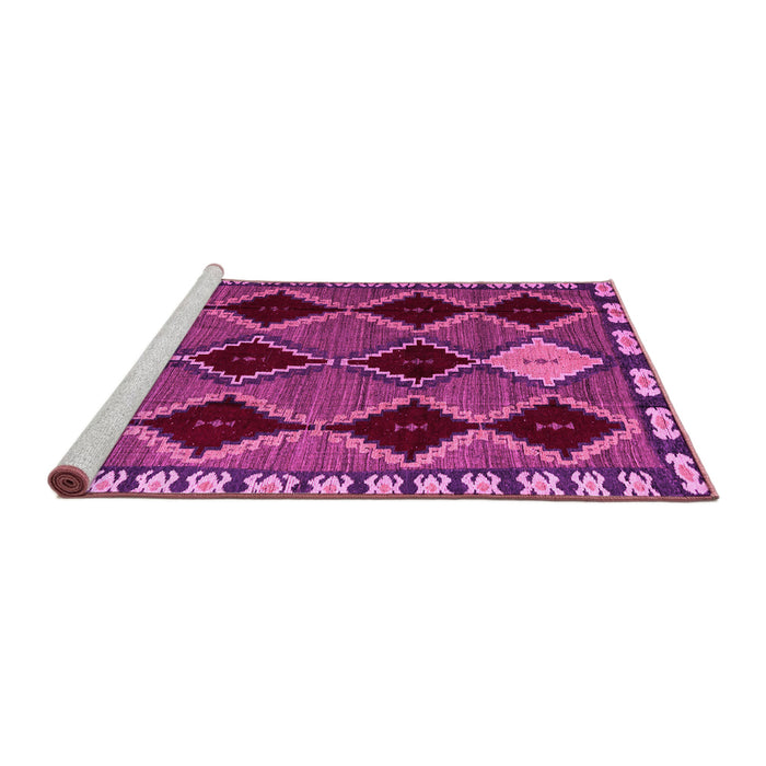 Sideview of Machine Washable Abstract Pink Modern Rug, wshabs4992pnk