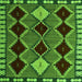 Square Machine Washable Abstract Green Modern Area Rugs, wshabs4992grn