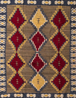 Abstract Red Modern Rug, abs4992