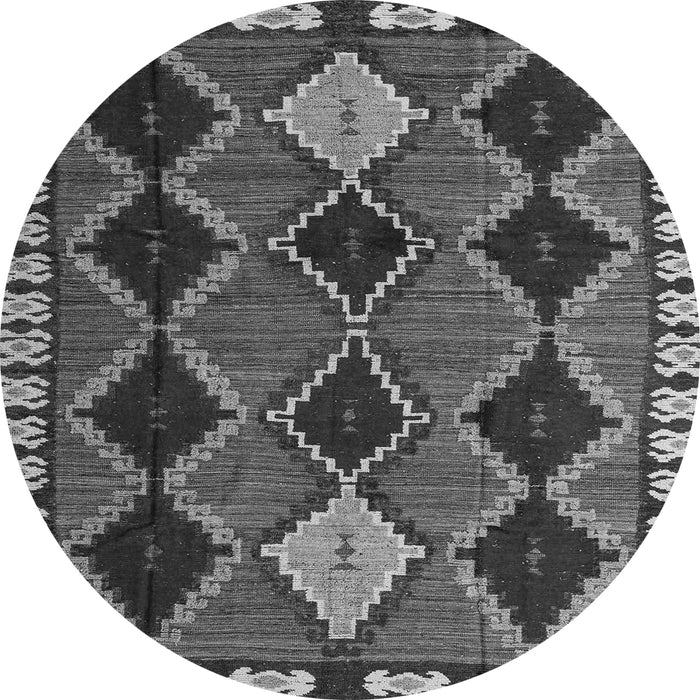 Round Machine Washable Abstract Gray Modern Rug, wshabs4992gry