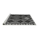 Sideview of Machine Washable Abstract Gray Modern Rug, wshabs4992gry