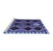 Sideview of Machine Washable Abstract Blue Modern Rug, wshabs4992blu