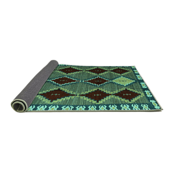 Sideview of Abstract Turquoise Modern Rug, abs4992turq