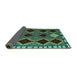 Sideview of Abstract Turquoise Modern Rug, abs4992turq