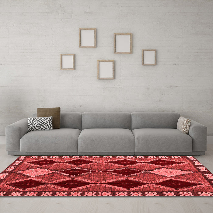 Modern Red Washable Rugs