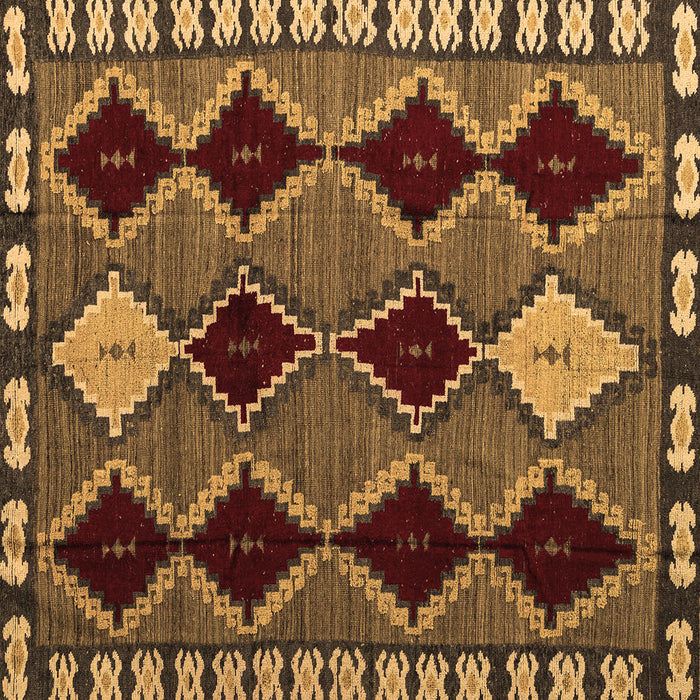 Square Abstract Brown Modern Rug, abs4992brn