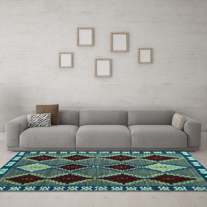 Machine Washable Abstract Light Blue Modern Rug in a Living Room, wshabs4992lblu