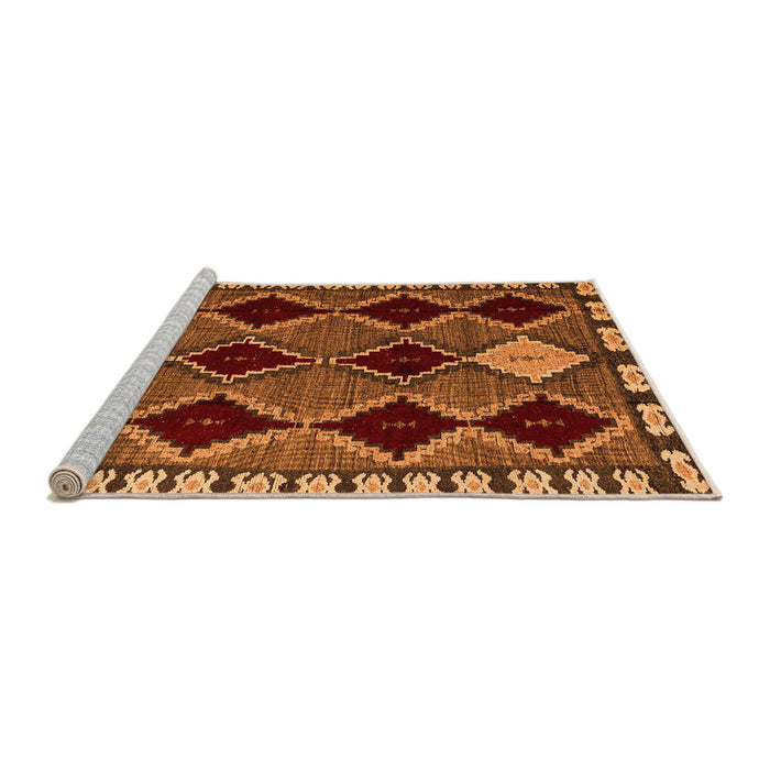 Sideview of Machine Washable Abstract Orange Modern Area Rugs, wshabs4992org