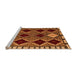 Sideview of Machine Washable Abstract Orange Modern Area Rugs, wshabs4992org