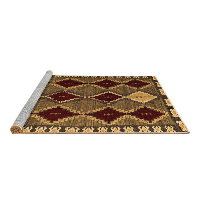 Sideview of Machine Washable Abstract Brown Modern Rug, wshabs4992brn