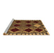 Sideview of Machine Washable Abstract Brown Modern Rug, wshabs4992brn