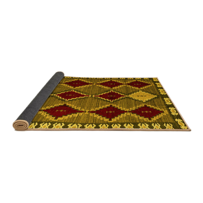 Sideview of Abstract Yellow Modern Rug, abs4992yw