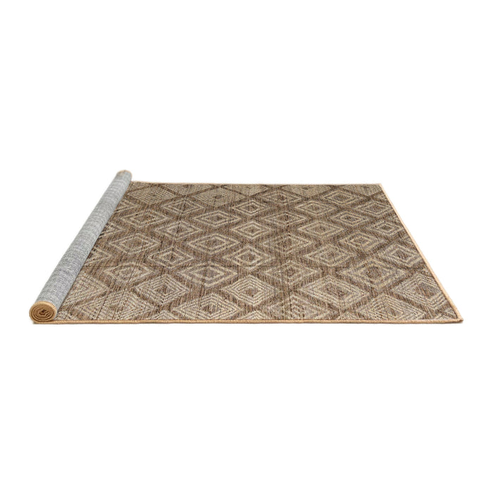 Sideview of Machine Washable Abstract Brown Sugar Brown Rug, wshabs4993