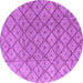 Round Machine Washable Abstract Purple Modern Area Rugs, wshabs4993pur