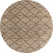 Round Machine Washable Abstract Brown Sugar Brown Rug, wshabs4993