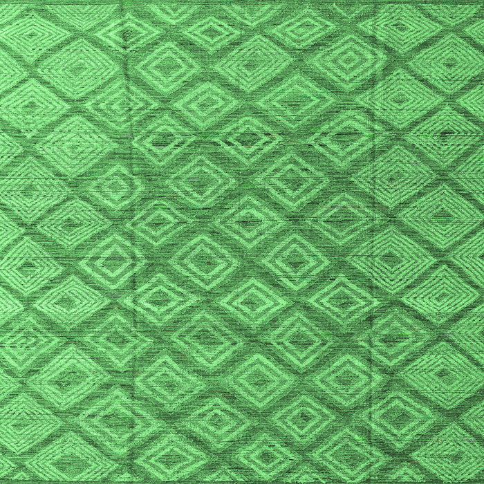 Square Abstract Emerald Green Modern Rug, abs4993emgrn