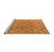 Sideview of Machine Washable Abstract Orange Modern Area Rugs, wshabs4993org