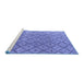 Sideview of Machine Washable Abstract Blue Modern Rug, wshabs4993blu