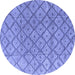 Round Machine Washable Abstract Blue Modern Rug, wshabs4993blu