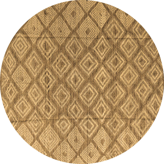 Round Abstract Brown Modern Rug, abs4993brn