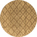 Round Abstract Brown Modern Rug, abs4993brn