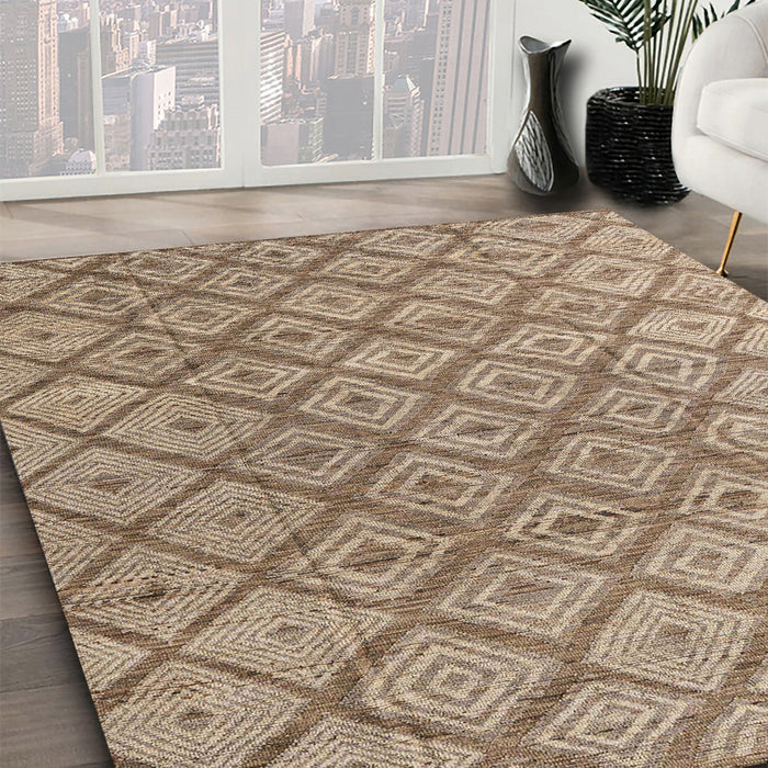 Abstract Brown Modern Rug in Family Room, abs4993