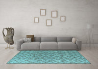 Machine Washable Abstract Light Blue Modern Rug, wshabs4993lblu